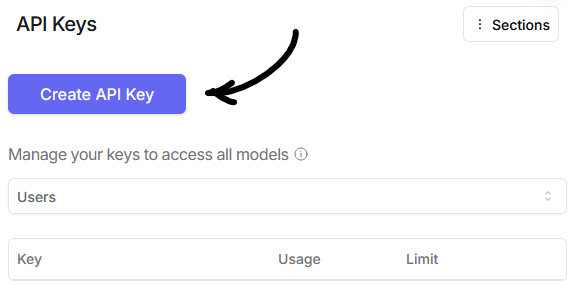 Create a new API key